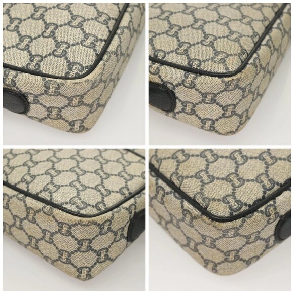 GUCCI GG Plus Supreme Shoulder Bag PVC Navy Gold Auth BA3799 - Picture 14 of 16